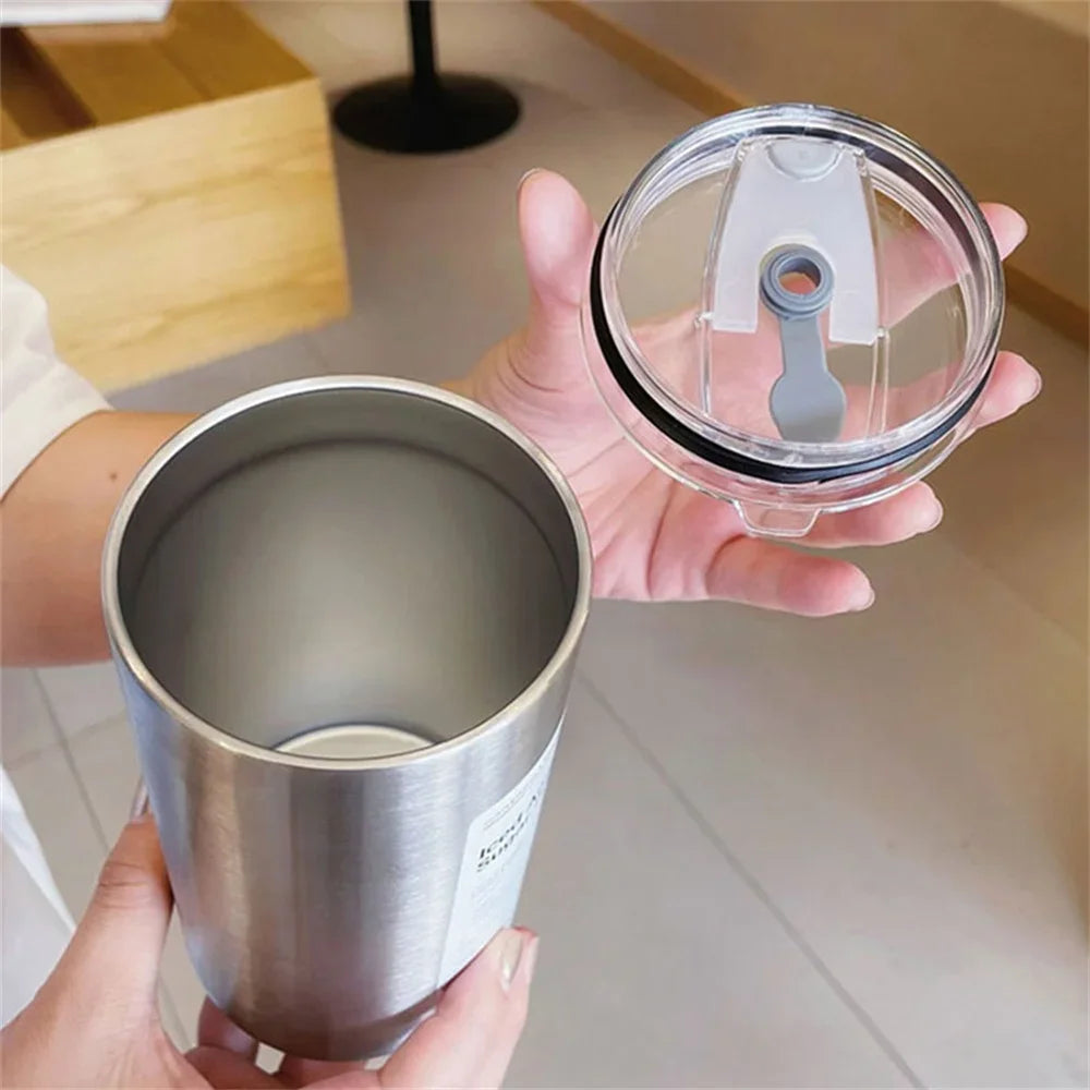 Portable 600ml Thermos Cup 304 Stainless Steel Coffee Mug Thermal