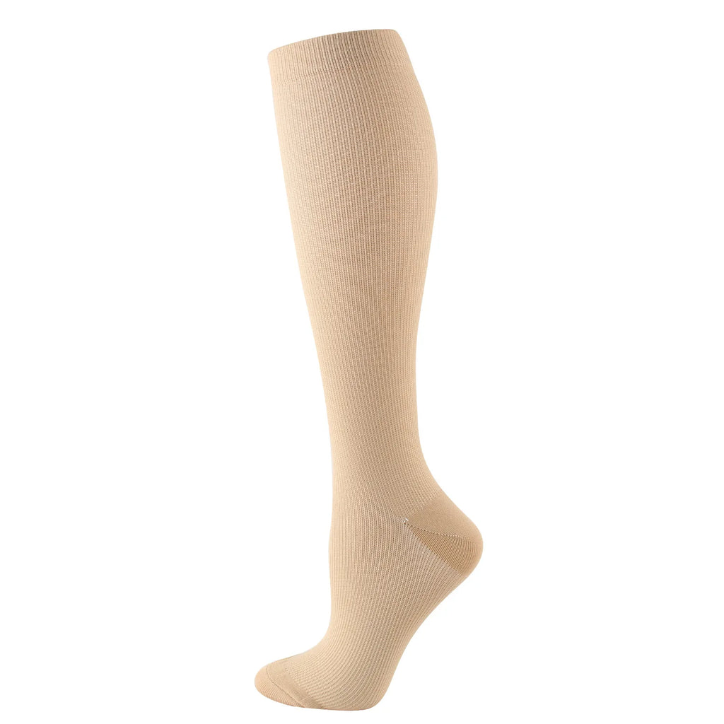 6 Pairs Solid Color Compression Socks Nurse Compression Socks Black