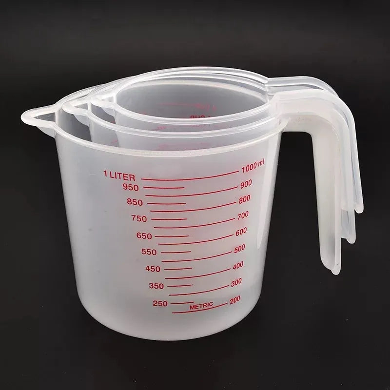 3 Pcs Baking Liquid Measuring Cups PVC Scale Cup Plastic