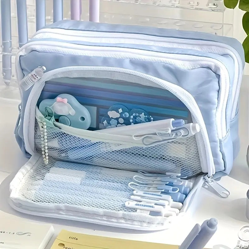 Kawaii Pencil Case 3 Layers Cute Pen Bag Large Capacity Korean