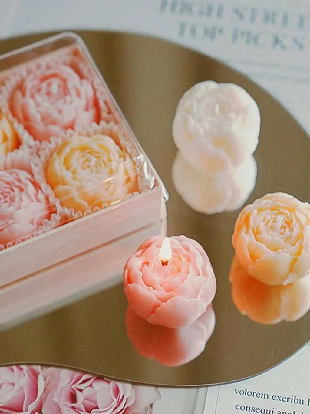 4 Pcs/Set Hand Made Rose Fragrance, Scented Candles, Hand Made Bouquet