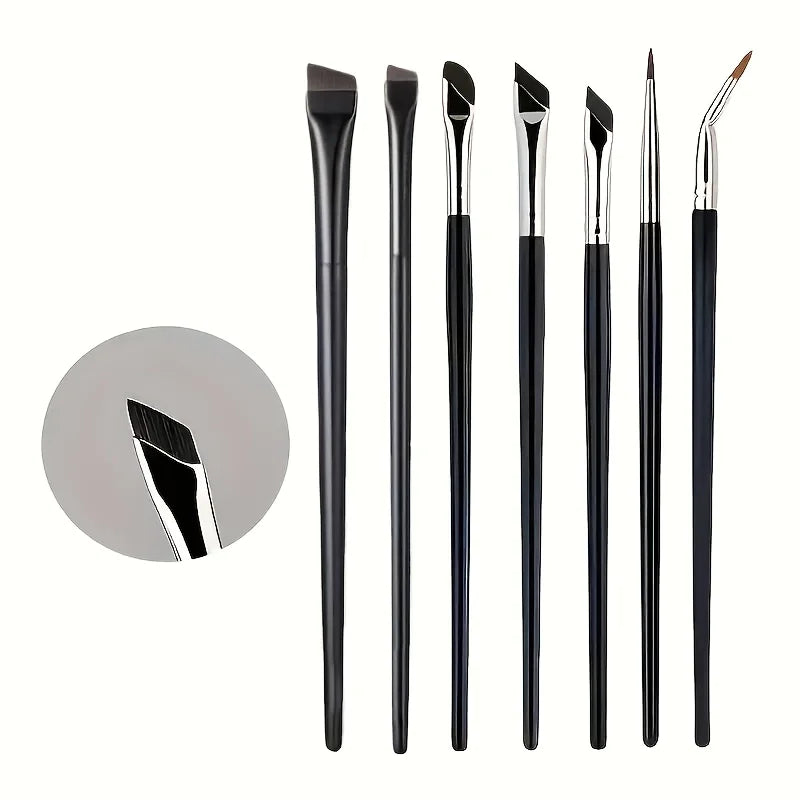 7 Combination Precision Detail Makeup Brushes, Eyeliner and Eyebrow