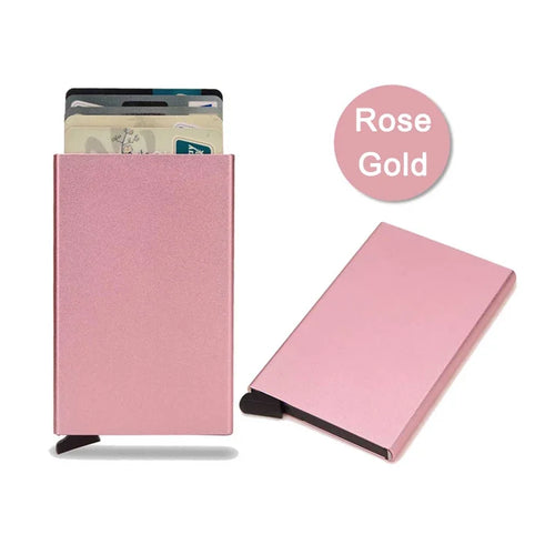Rfid Metal Credit Card Holder Luxury Men Minimalist Wallet Cardholder
