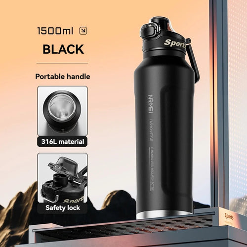1.5L Insulated Water Bottle Stainless Steel Cold Hot Insulated Cup