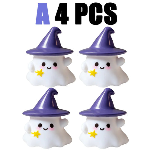 Halloween Cute Ghost Witch Hat Pumpkin Night Light Silicone LED Lamp