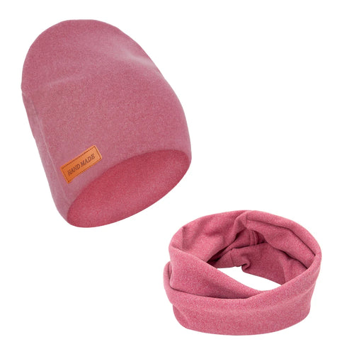 2Pcs/Lot Faux Cashmere Baby Turban Hats Scarf Set Newborn Kids Leather