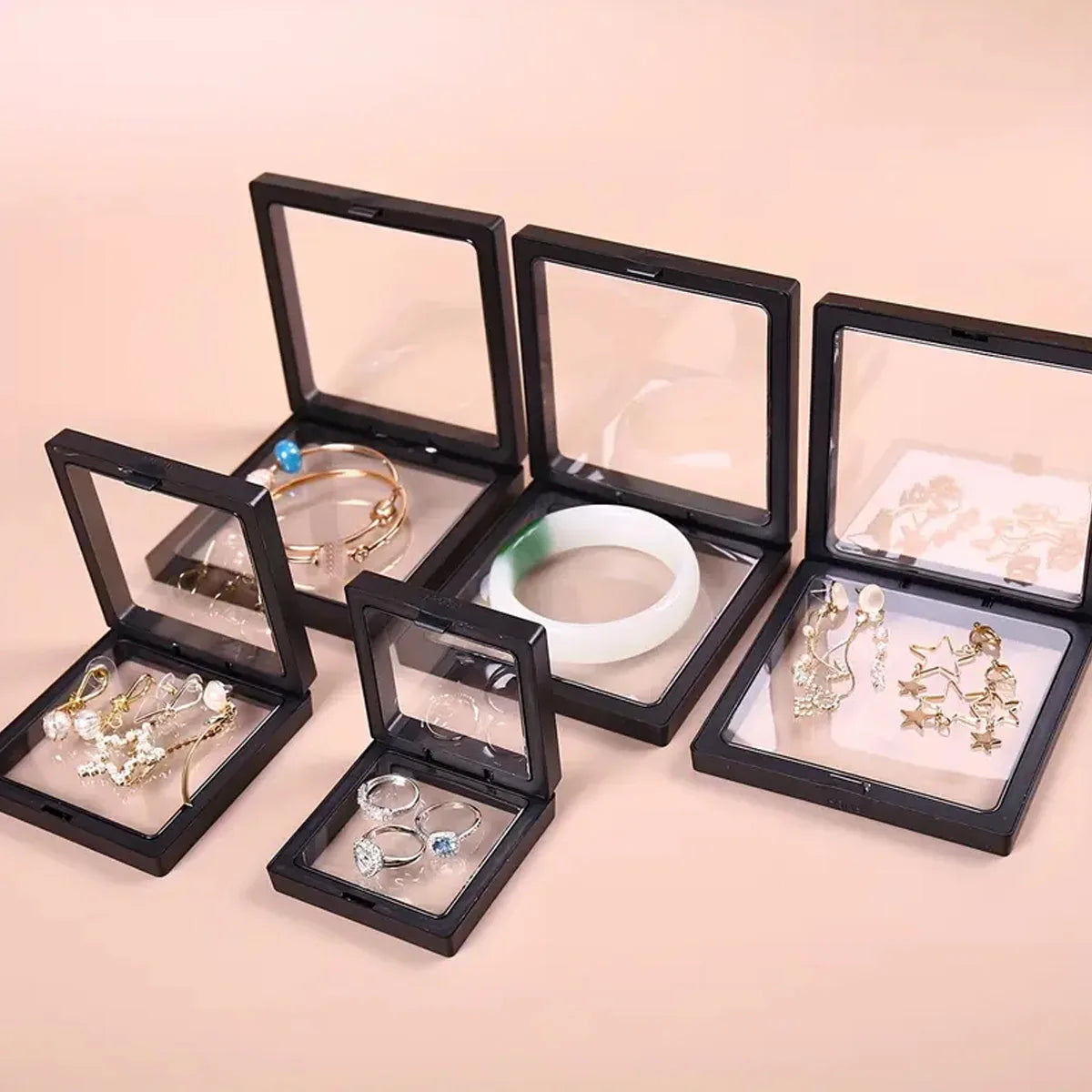 10pcs, Transparent Floating Display Box, Plastic Film Jewelry