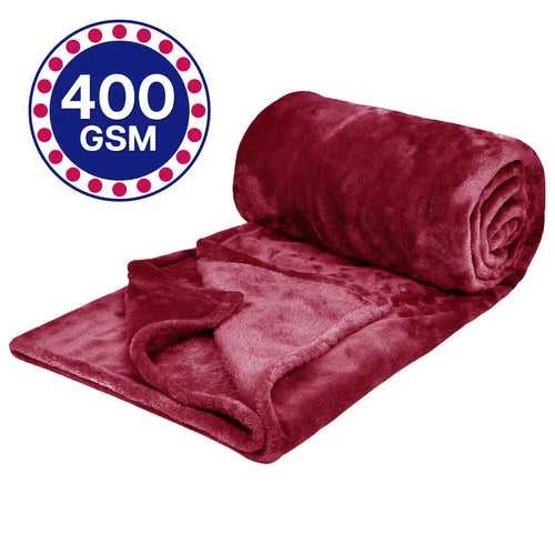 Fleece Blanket Solid Throw Blankets for Couch & Bed, Plush Cozy Fuzzy