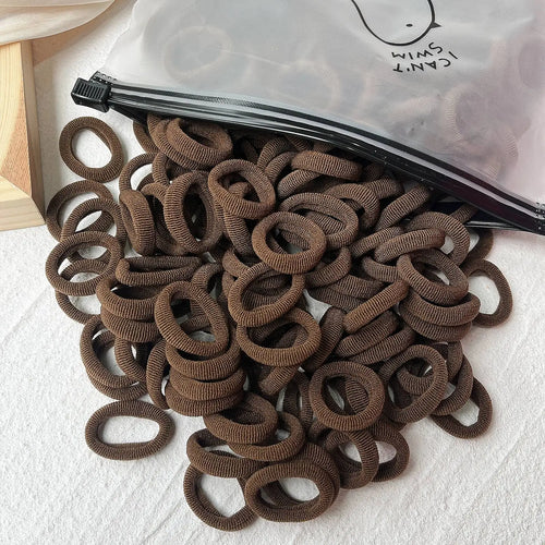 50PCS/Set Women Girls Basic Hair Bands  Simple Solid Colors Elastic