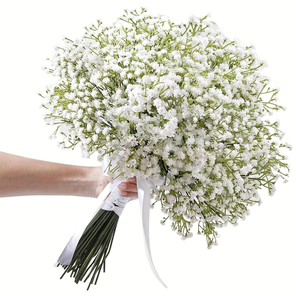 20 Pcs Realistic White Gypsophila Artificial Flowers - Elegant Faux