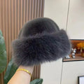 Women's Fluffy Fur Bucket Hat Plush Winter Fisherman Cap Warm Thick