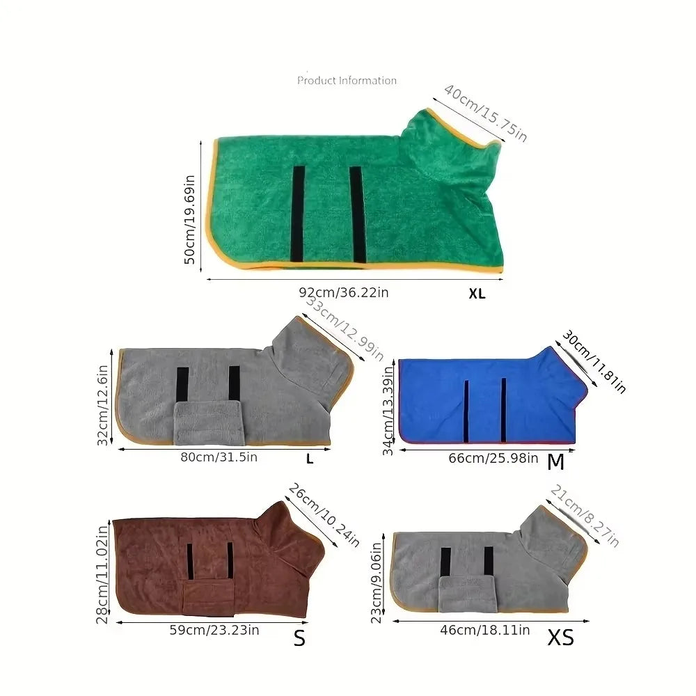 New Dog Bathrobe Absorbent Pet Quick Drying Bath Towel Dog Bath Towel