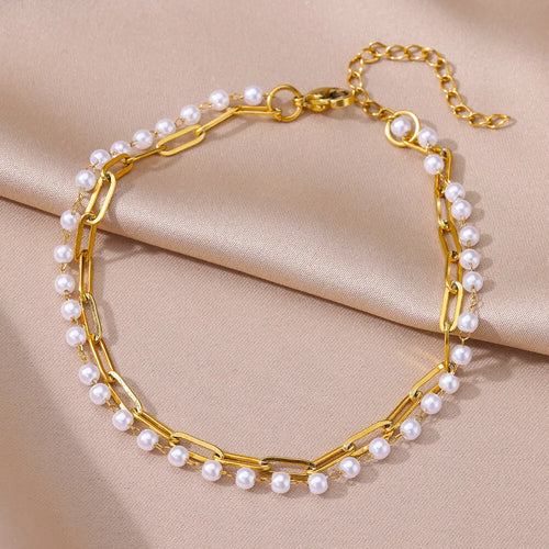 Anklets for Women Summer Beach Accessories Stainless Steel Imitation