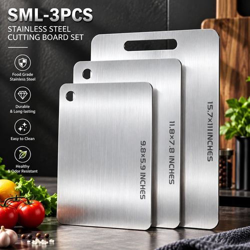 304 Stainless Steel Kitchen Cutting Boards Double Sided Multipurpose