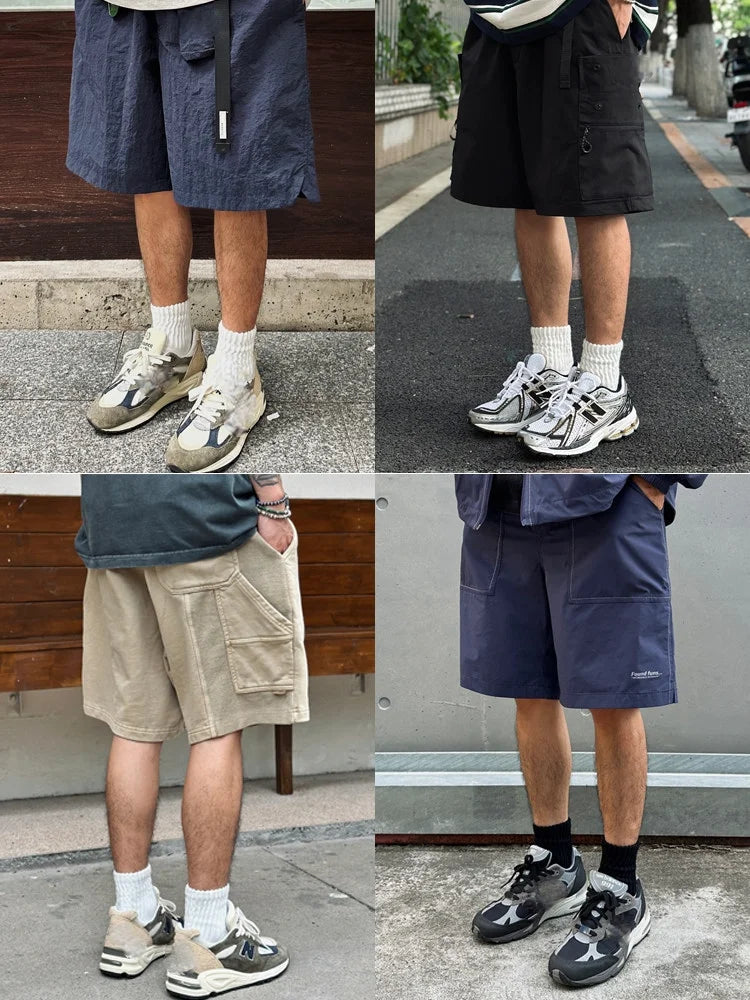 CHUANGERM Men Retro American Style Thick Knit Mid Calf Cotton Socks