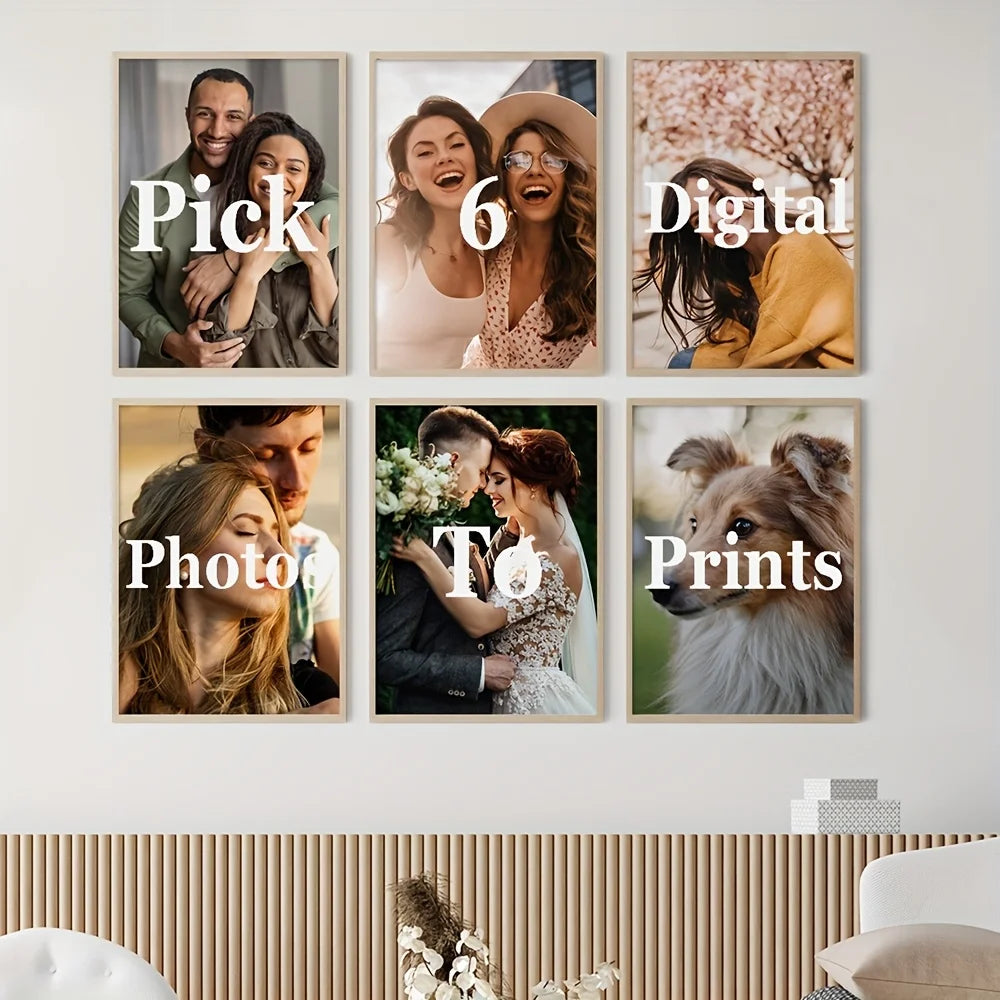 6 Pcs/Set Personalized Canvas Painting Custom Wedding Family Life