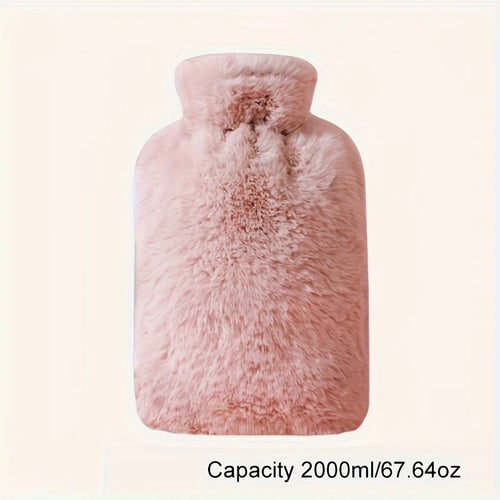 1L/2L PVC Plush Hot Water Bottle – Leak-Proof Large-Capacity Bed &