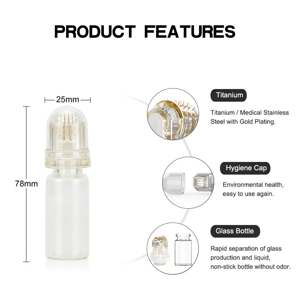 64pin Hydra Derma Roller Microneedle Dermaroller with 10ml Bottle