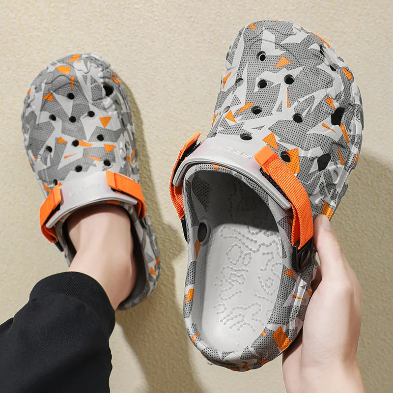 Men's Clogs Slippers Sandal Male Garden Shoes Flat Camouflage