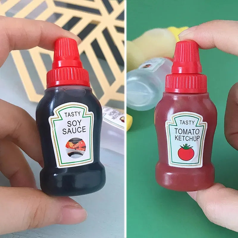 Mini Condiment Squeeze Bottles 25ml Honey/Ketchup/Soy