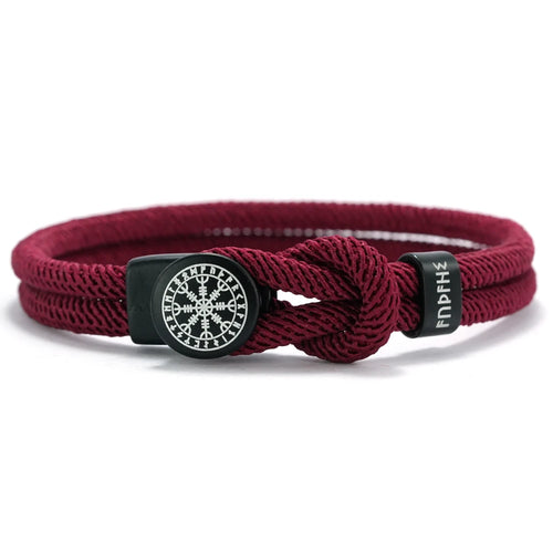 Viking Rune Amulet Rope Bracelet for Men Women Handmade Braided