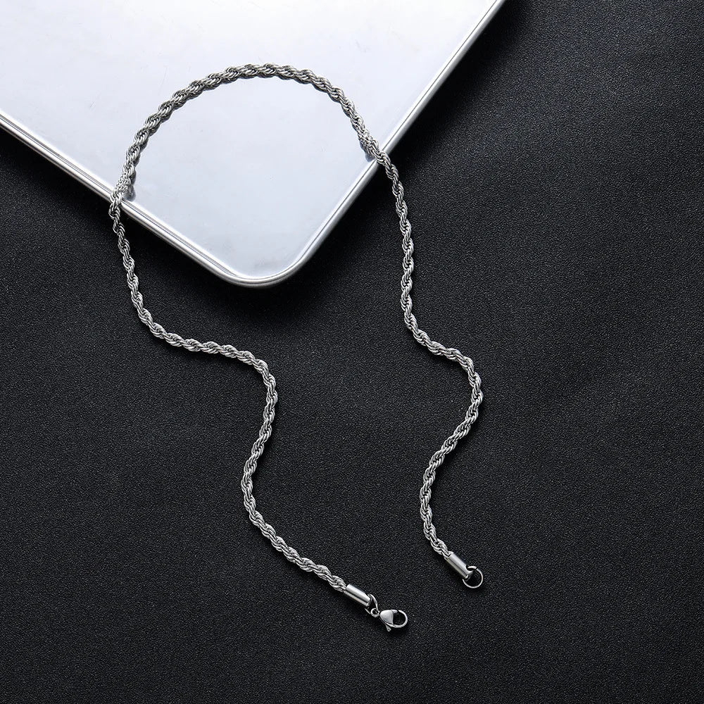 2Pcs Stainless Steel Cross Pendant Necklace For Men Titanium Steel