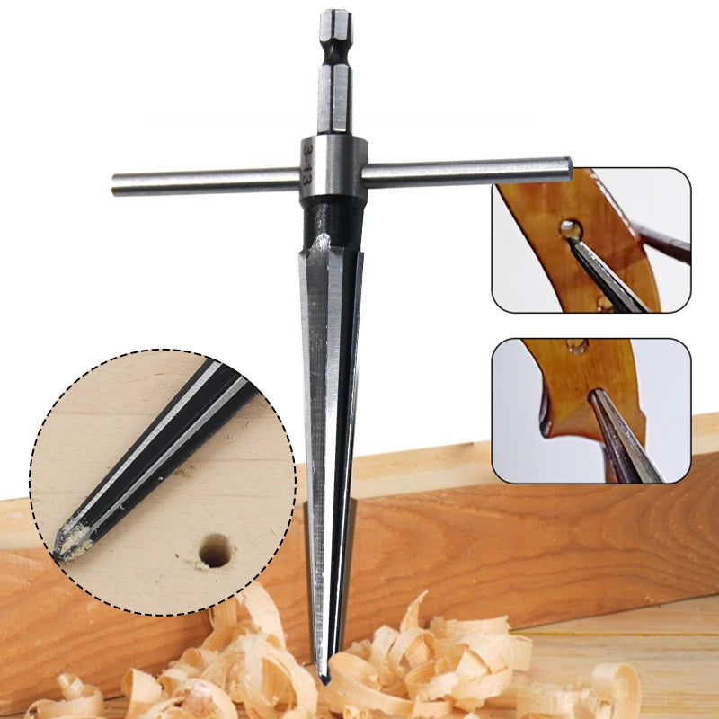 Woodwork Taper Reamer 3-13/5-16mm Wooden Board Electric Drill Hole