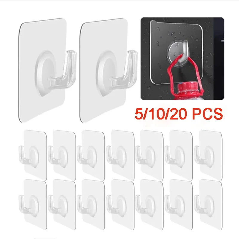 Self-Adhesive Hook Transparent Door Wall Hook Child Heavy