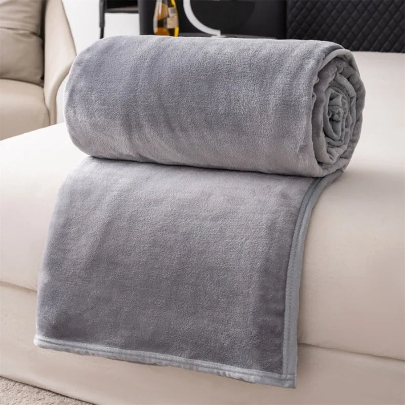 Spring Autumn Flannel Blanket Extra Soft Comfortable Nap Shawl