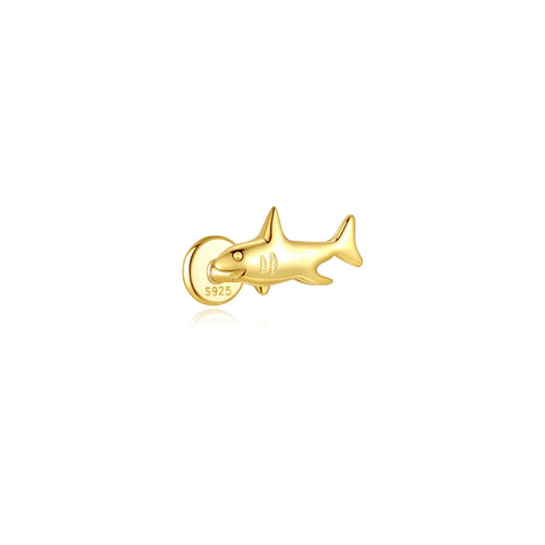 AIDE 1PC 925 Sterling Silver Lucky Red Koi Piercing Earring For Women