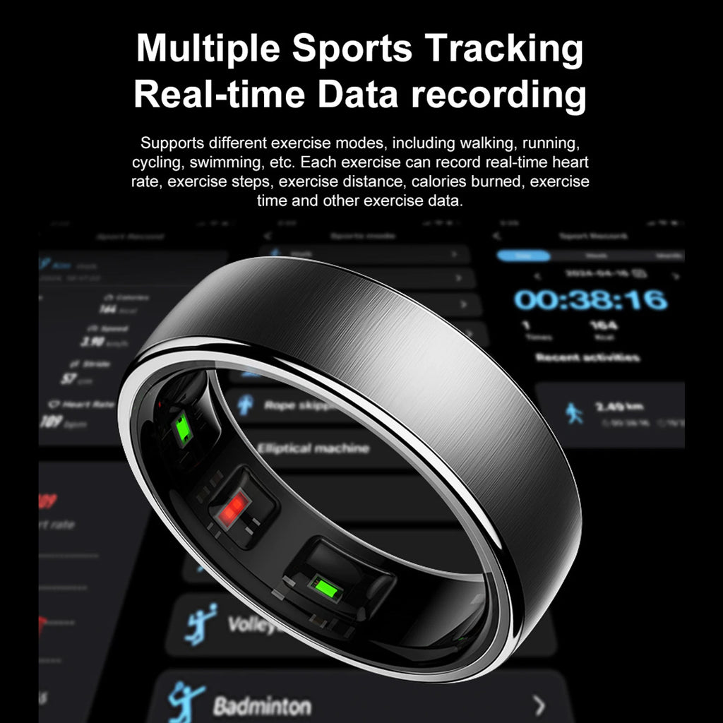 Uhoofit R10 Smart Ring with Charging Dock Men Women Health Sleep Heart