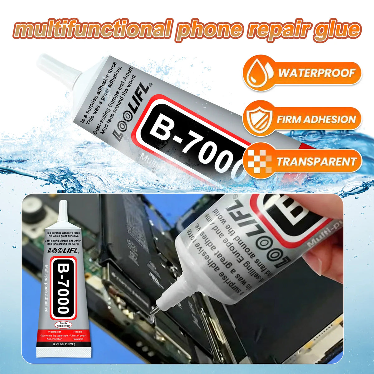 1-10Pcs Loolifl B-7000 Super Glue Safety Materials Epoxy Resin Repair