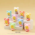 Cartoon Flocking Bear Blind Box Cute Doll Desktop Small Ornaments