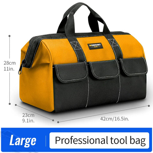 Tool Bag for Men, Heavy Duty Tool Bag Wide Mouth Tote for Various