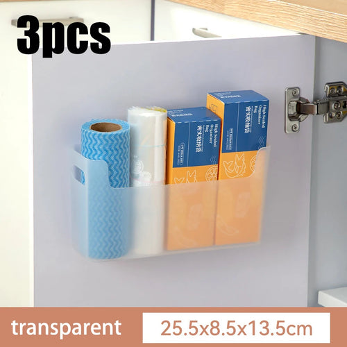Non Perforated Cling Film Rack Inside Cabinet Wall Shelf Shelves Spice