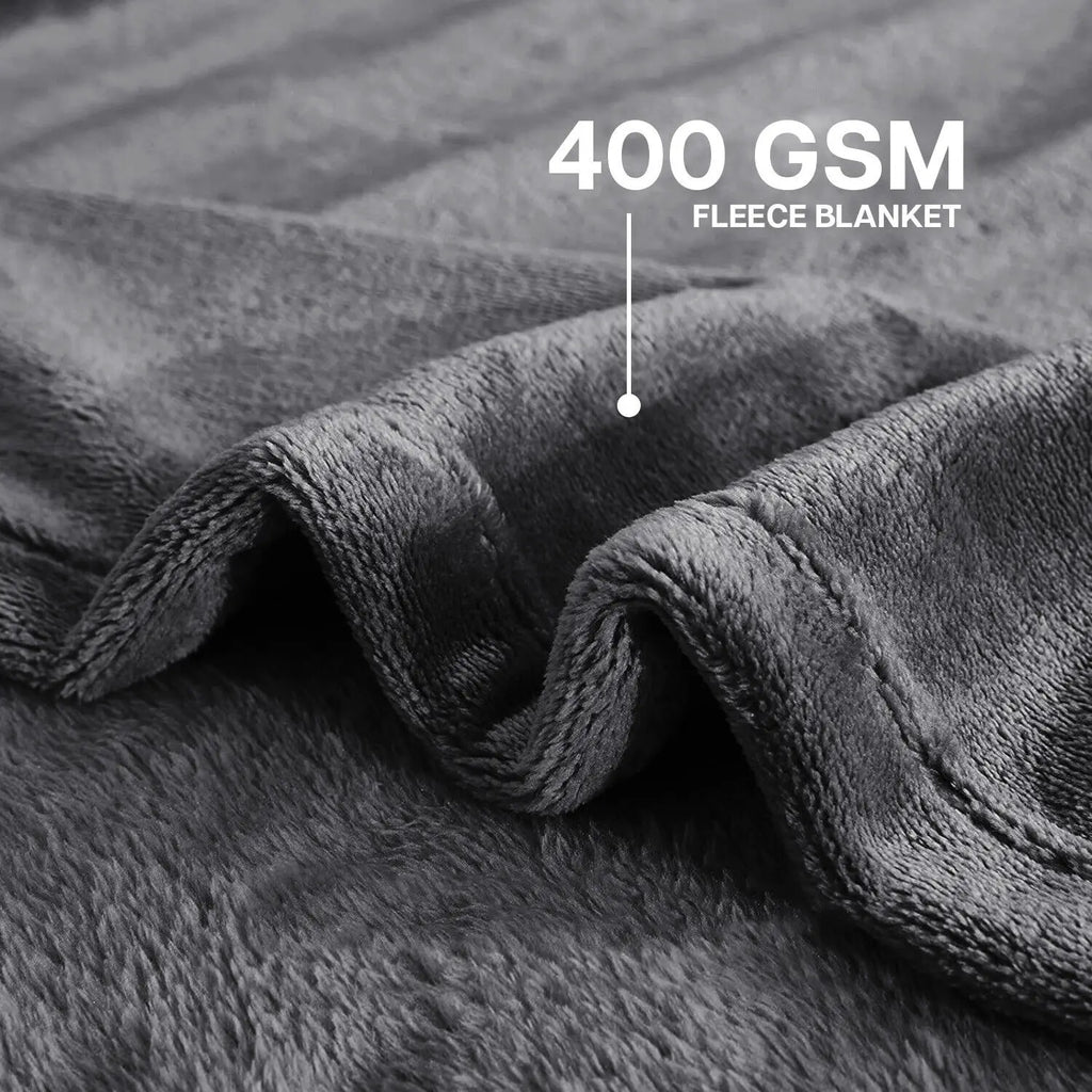 Fleece Blanket Solid Throw Blankets for Couch & Bed, Plush Cozy Fuzzy