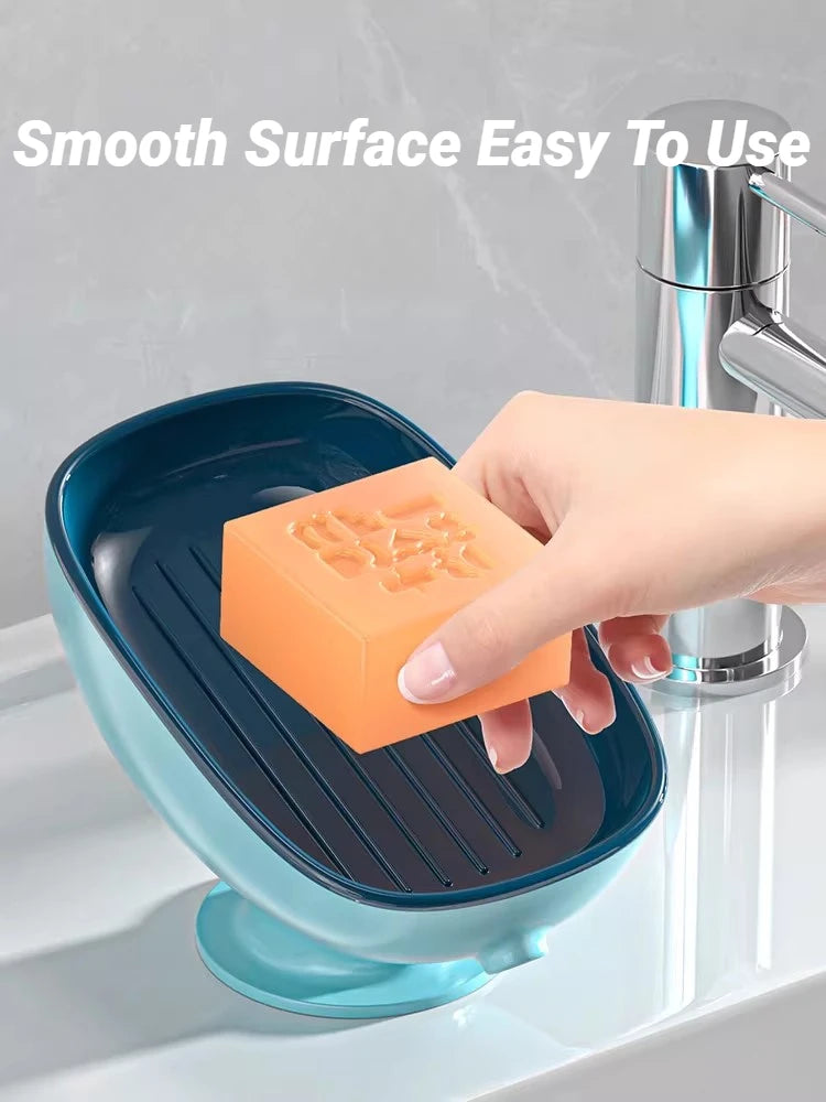 Self Draining Soap Holder Super Suction Cup Portable Storage Container