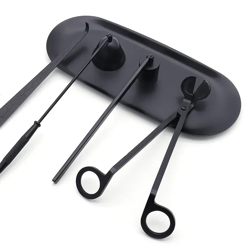 5 Styles Black Candle Extinguishers Scented Candle Trays, Scissors
