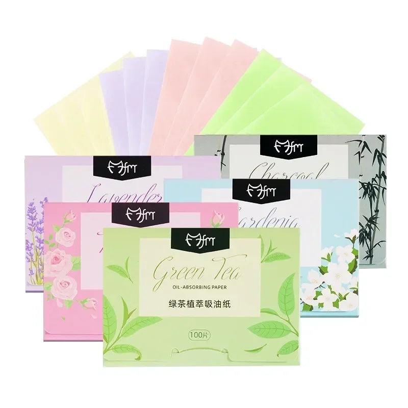 100pcs/set Portable Facial Oil Blotting Paper Matte Face Wipes Oil
