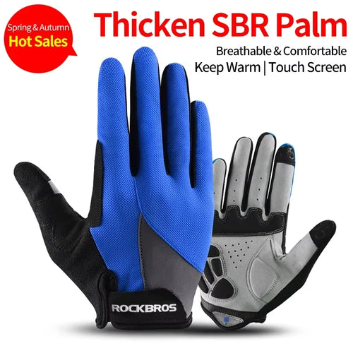 ROCKBROS Windproof Cycling Gloves Bicycle Touch Screen Riding MTB Bike