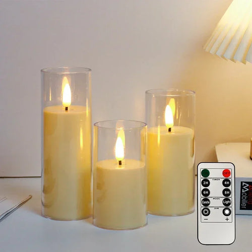 LED Flameless Candles with Remote Timer Realistic Flickering Flame