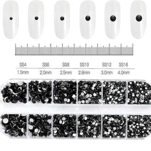 12Grids Mixed Mini Christmas Gems Nail Charms 2mm Luxury Crystal Nail