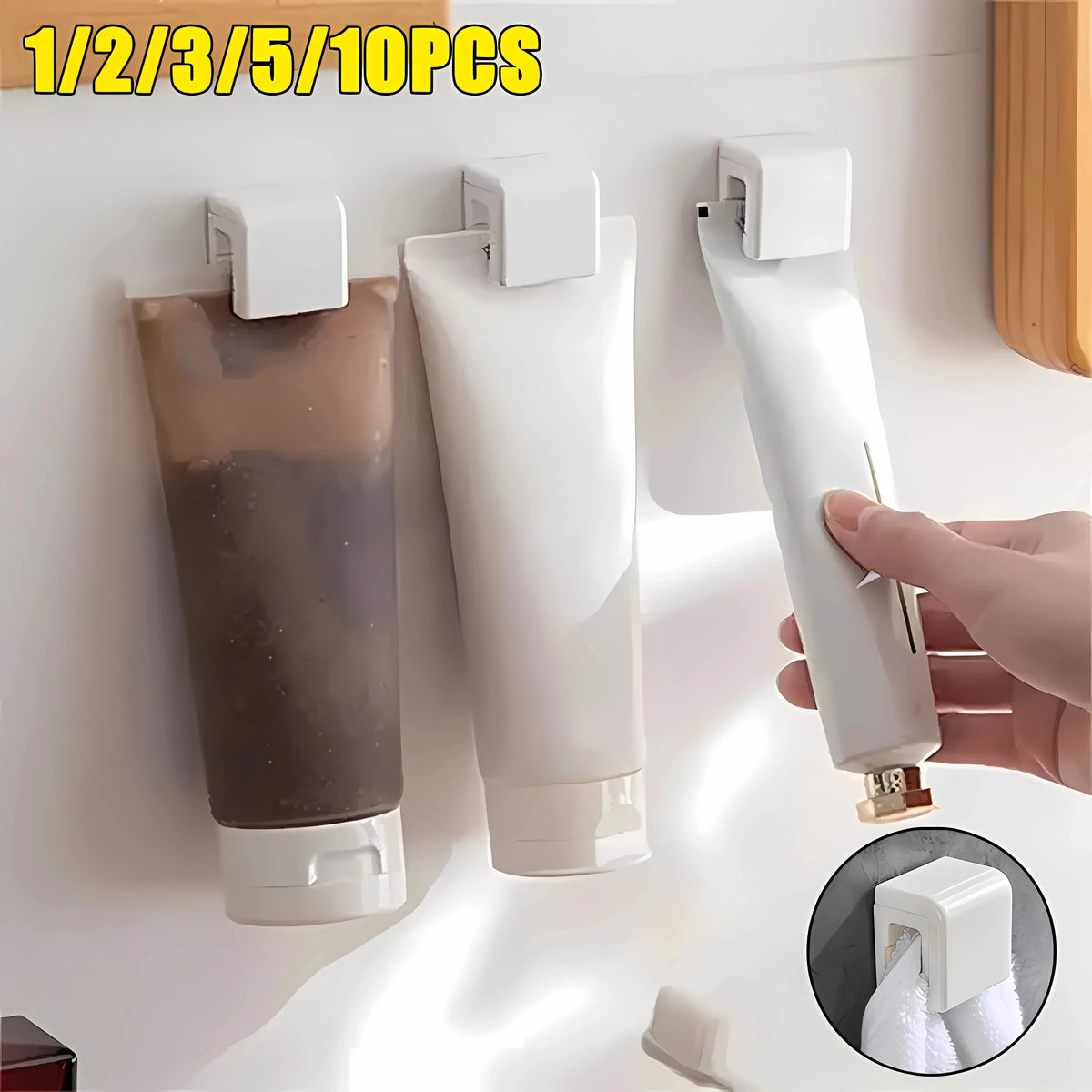 1/2/3/5/10Pcs Punch-free Toothbrush Holder Wall-mounted Toothpaste