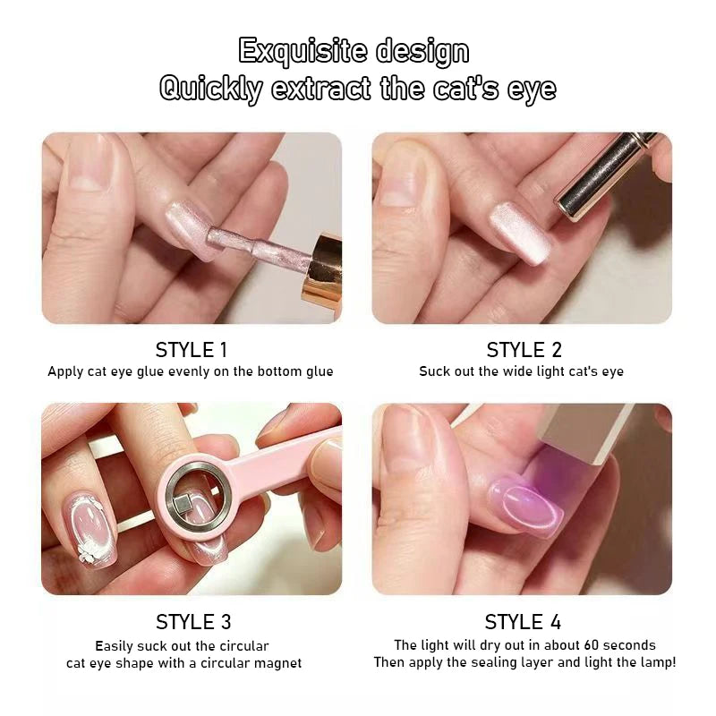 Halo Cat Eye Nail Magnet Ring Magnetic Tool with Handle for Cat Eye