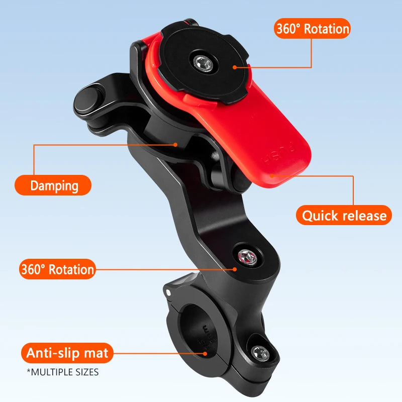 Motorcycle Rearview Mirror Phone Holder with Shock Absorber Universal