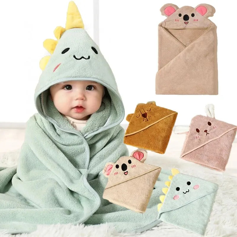 Animal Baby Bathrobe Quick Absorbent Soft Cap Warm Polyester Robe