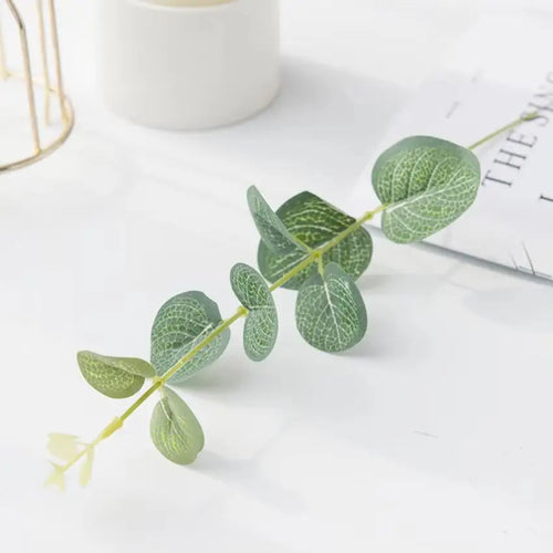 20/100PCS Green Fake Plants Silk Eucalyptus Leaf Christmas Decorations