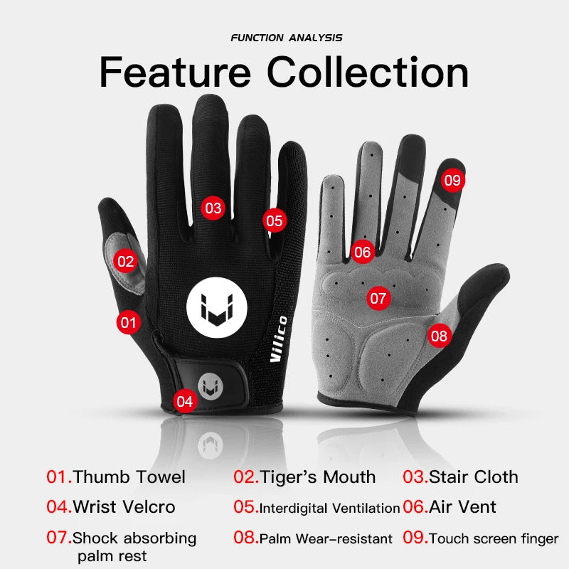 Sports Cycling Gloves Breathable Non-slip MTB Road Bike Gloves Touch