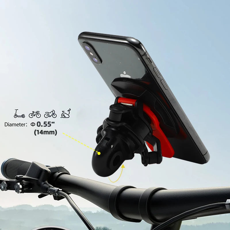 Motorcycle Rearview Mirror Phone Holder with Shock Absorber Universal