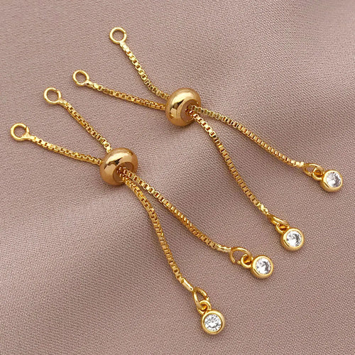 Mix 3pcs 18K Copper Plated Real Golden with Zirconium Pull-out